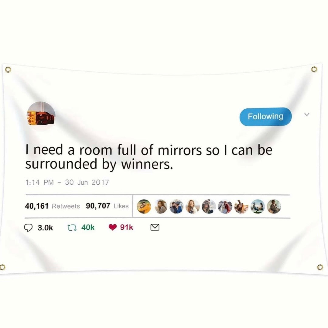 I Need A Room Full Of Mirrors So I Can Be Surrounded By Winners 3x5 Ft Flag/Dector/Banner
