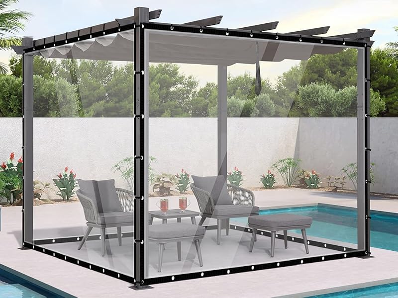 Custom Black Edges 15 Mil 420g/m² Clear Tarps Heavy Duty Water Resistant