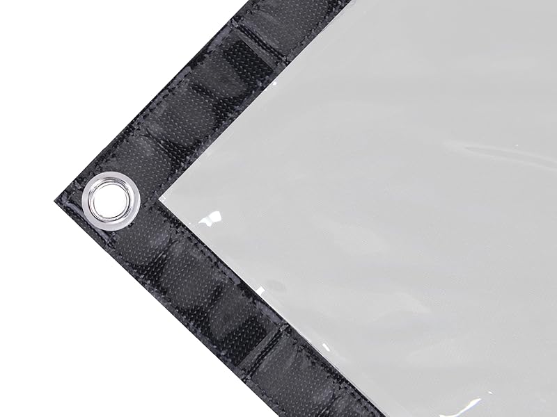 Custom Black Edges 15 Mil 420g/m² Clear Tarps Heavy Duty Water Resistant