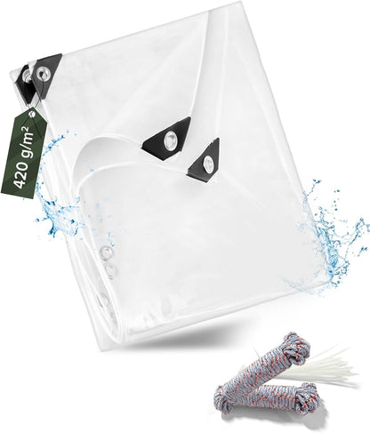 Custom Outdoor Vinyl Curtains 15 Mil 420g/m² Clear Tarps Heavy Duty Water Resistant