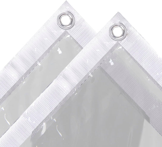 White Edges 15 Mil 420g/m² Clear Tarps Heavy Duty Water Resistant