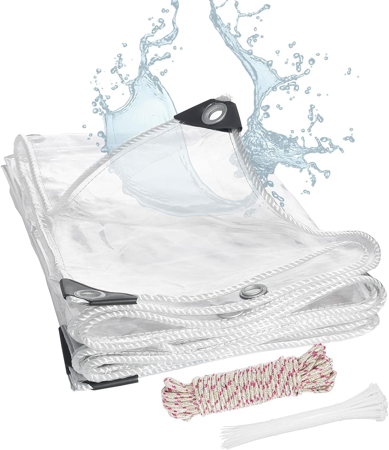 15 Mil 420g/m² Clear Tarps Heavy Duty Water Resistant