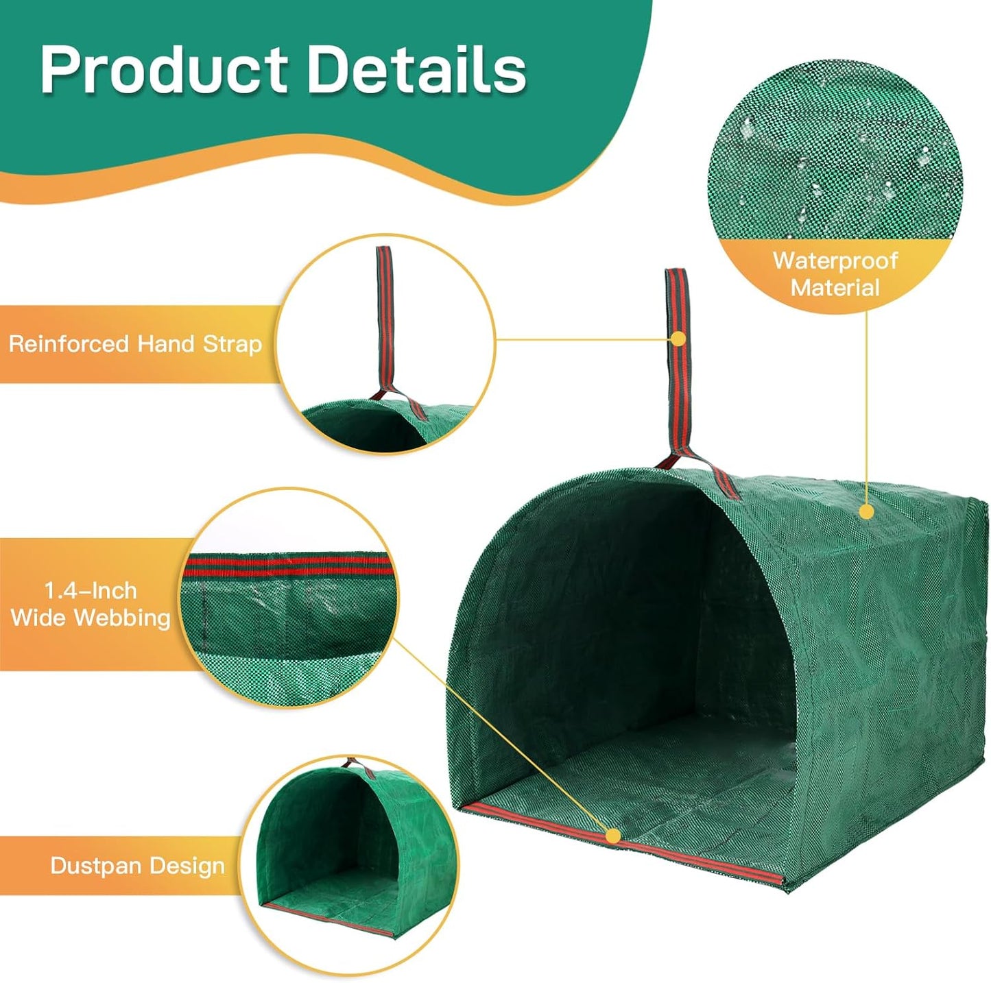 53 Gallon  Reusable Heavy Duty Garden Leaf Collection Bags