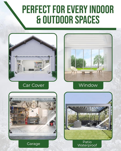 Custom  15 Mil 420g/m² Clear Tarps Heavy Duty Water Resistant