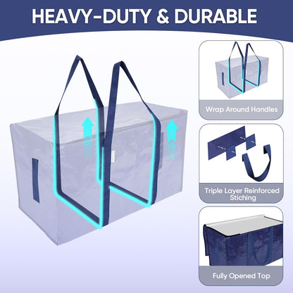 24 Gallon Extra Large Moving Bags Heavy Duty with Zippers & Carrying Handles
