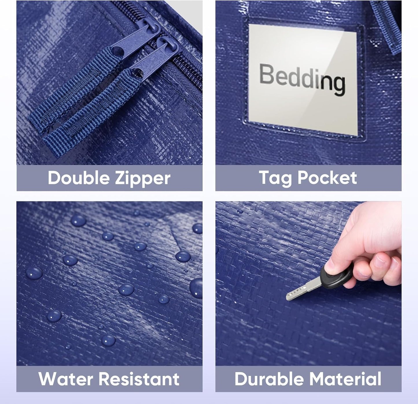 24 Gallon Extra Large Moving Bags Heavy Duty with Zippers & Carrying Handles