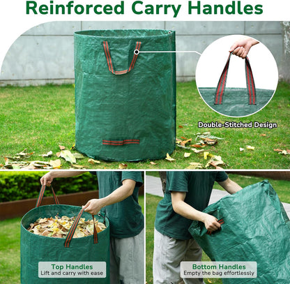 72 Gallon Reusable Yard Waste Bag Heavy Duty Collapsible Garden Leaf Trash Container