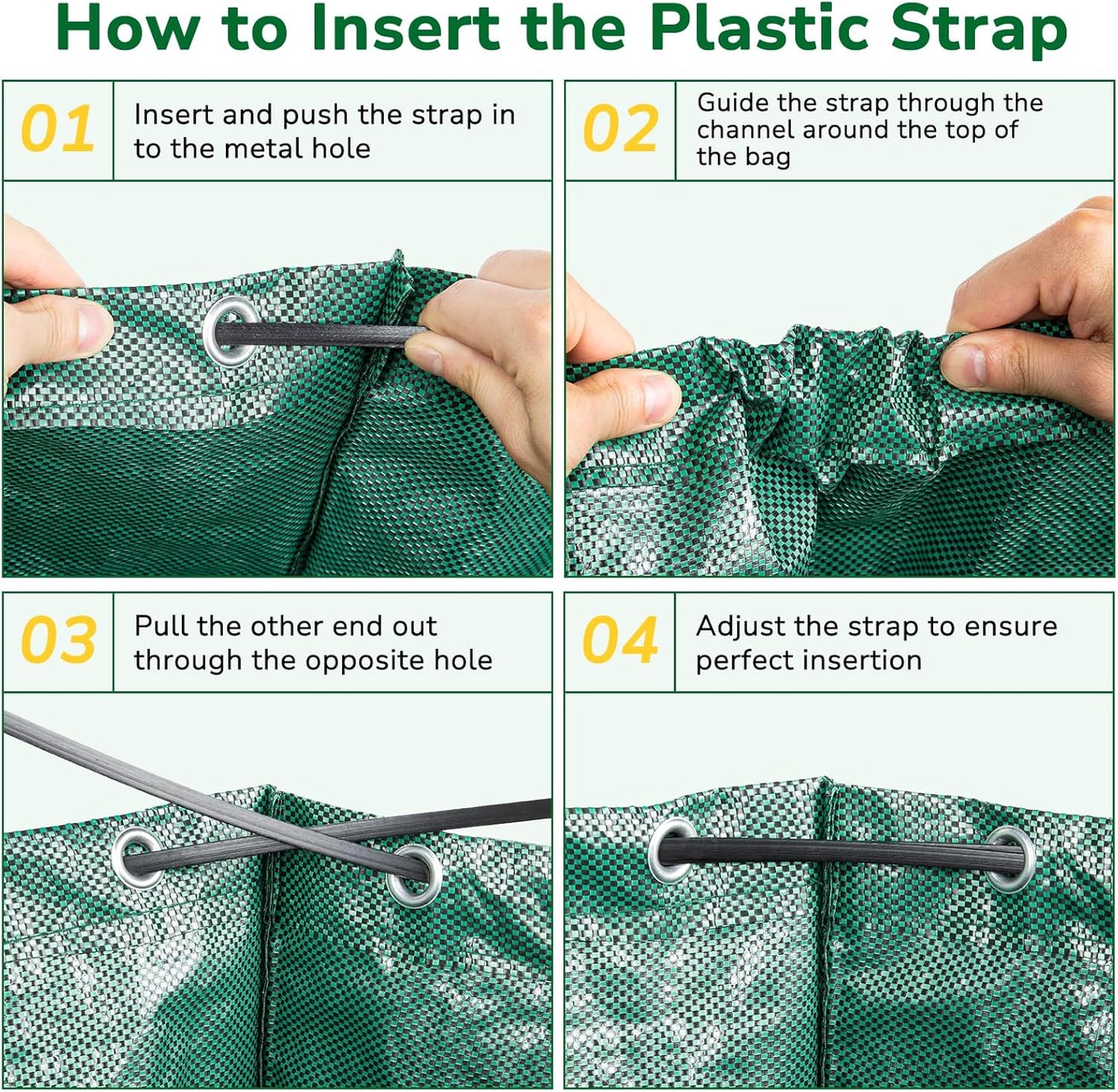 72 Gallon Reusable Yard Waste Bag Heavy Duty Collapsible Garden Leaf Trash Container