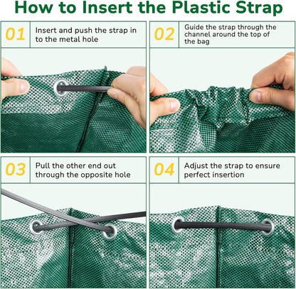 72 Gallon Reusable Yard Waste Bag Heavy Duty Collapsible Garden Leaf Trash Container