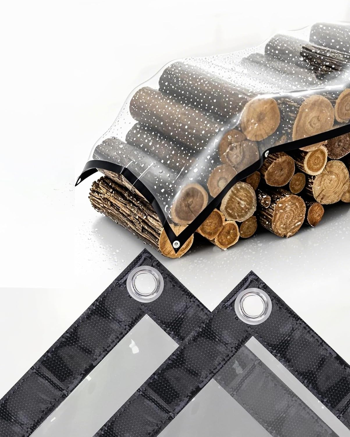 Custom Black Edges 15 Mil 420g/m² Clear Tarps Heavy Duty Water Resistant