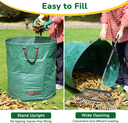 72 Gallon Reusable Yard Waste Bag Heavy Duty Collapsible Garden Leaf Trash Container