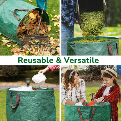 72 Gallon Reusable Yard Waste Bag Heavy Duty Collapsible Garden Leaf Trash Container
