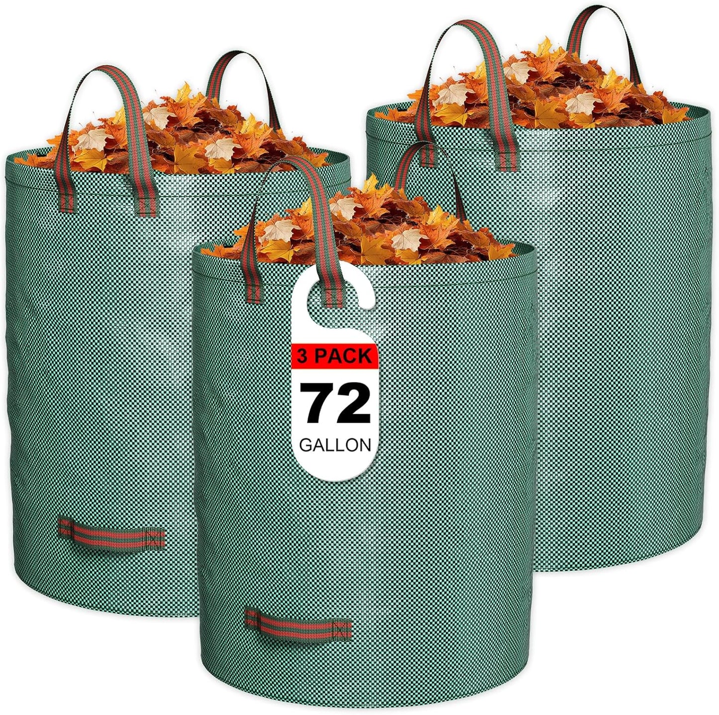 72 Gallon Reusable Yard Waste Bag Heavy Duty Collapsible Garden Leaf Trash Container