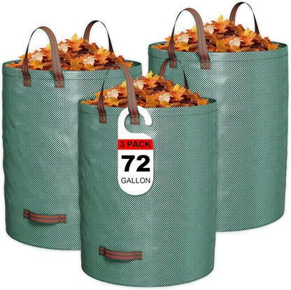 72 Gallon Reusable Yard Waste Bag Heavy Duty Collapsible Garden Leaf Trash Container