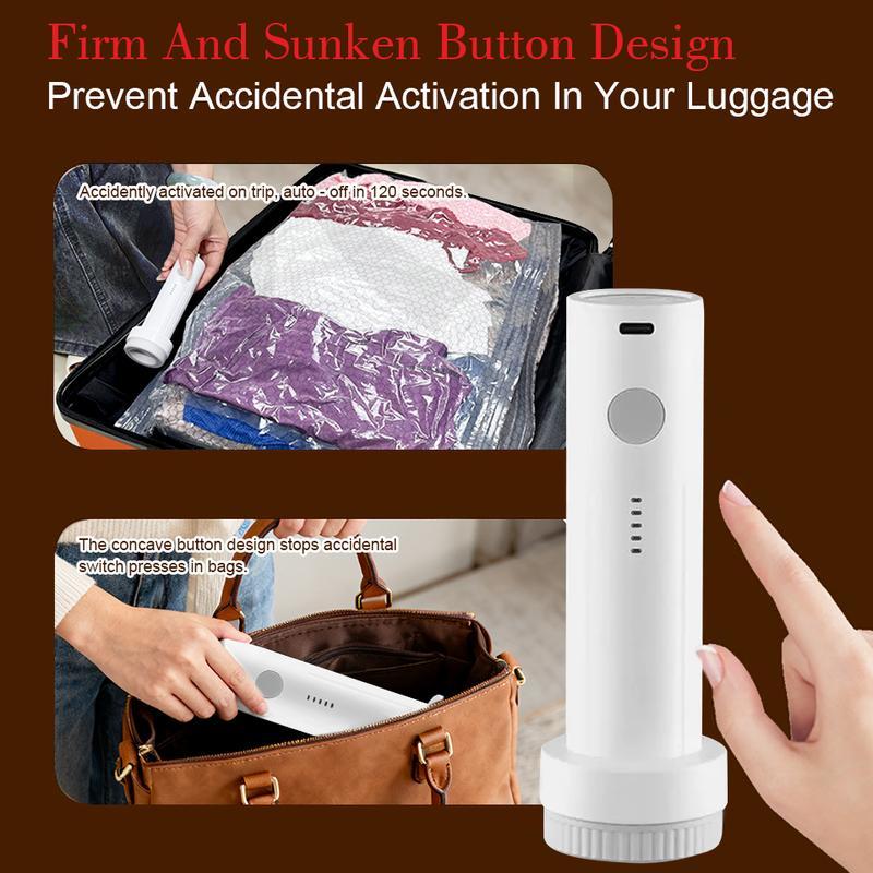 Cordless Travel Vacuum Storage Compression Bag Set with Rechargeable air Pump 15 Pack Waterproof & Reusable Compression Packing Bags for 3 Size