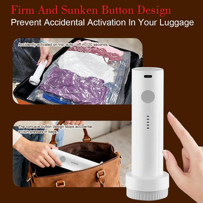 Cordless Travel Vacuum Storage Compression Bag Set with Rechargeable air Pump 15 Pack Waterproof & Reusable Compression Packing Bags for 3 Size