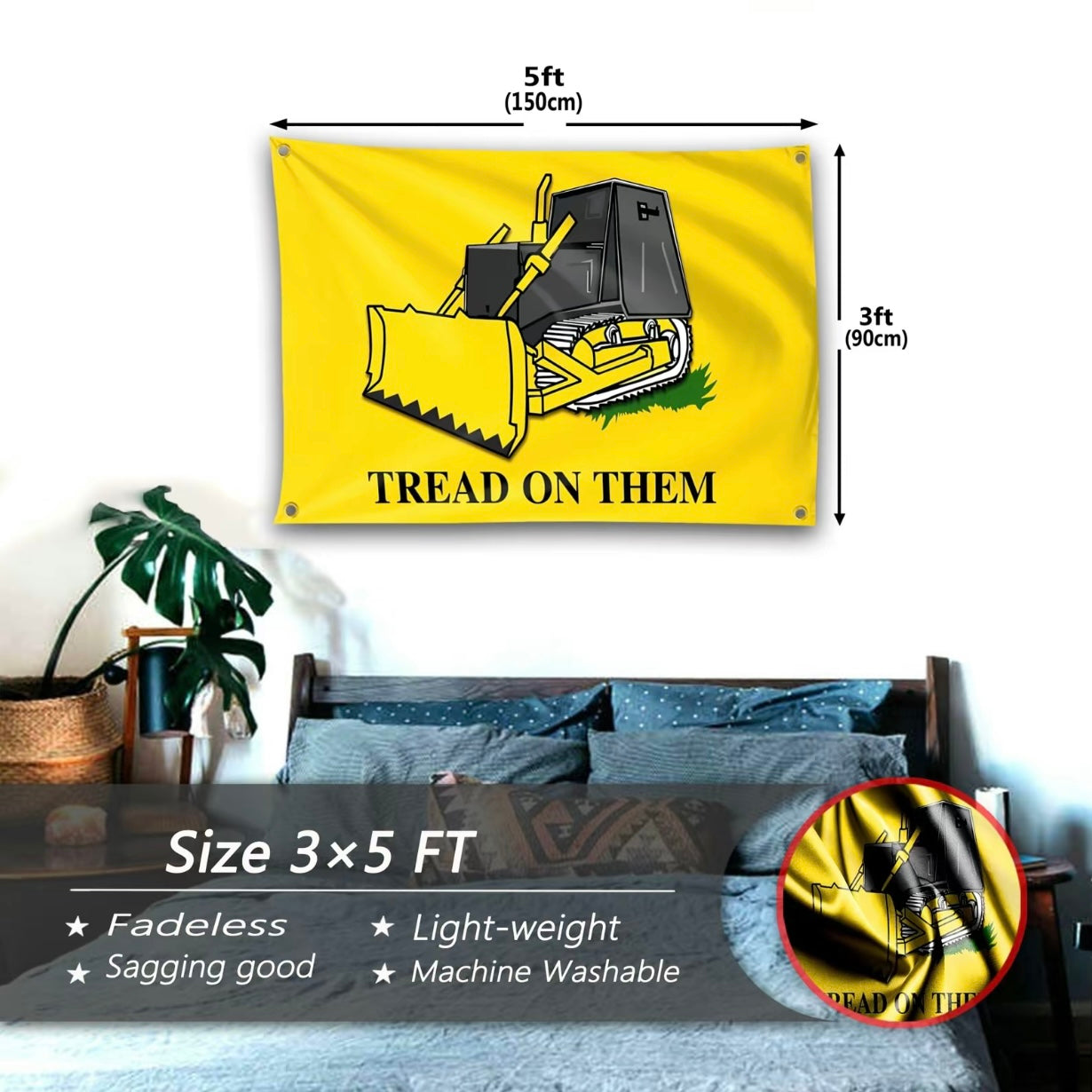Tread On Them Killdozer Flag 3x5 Ft Flags