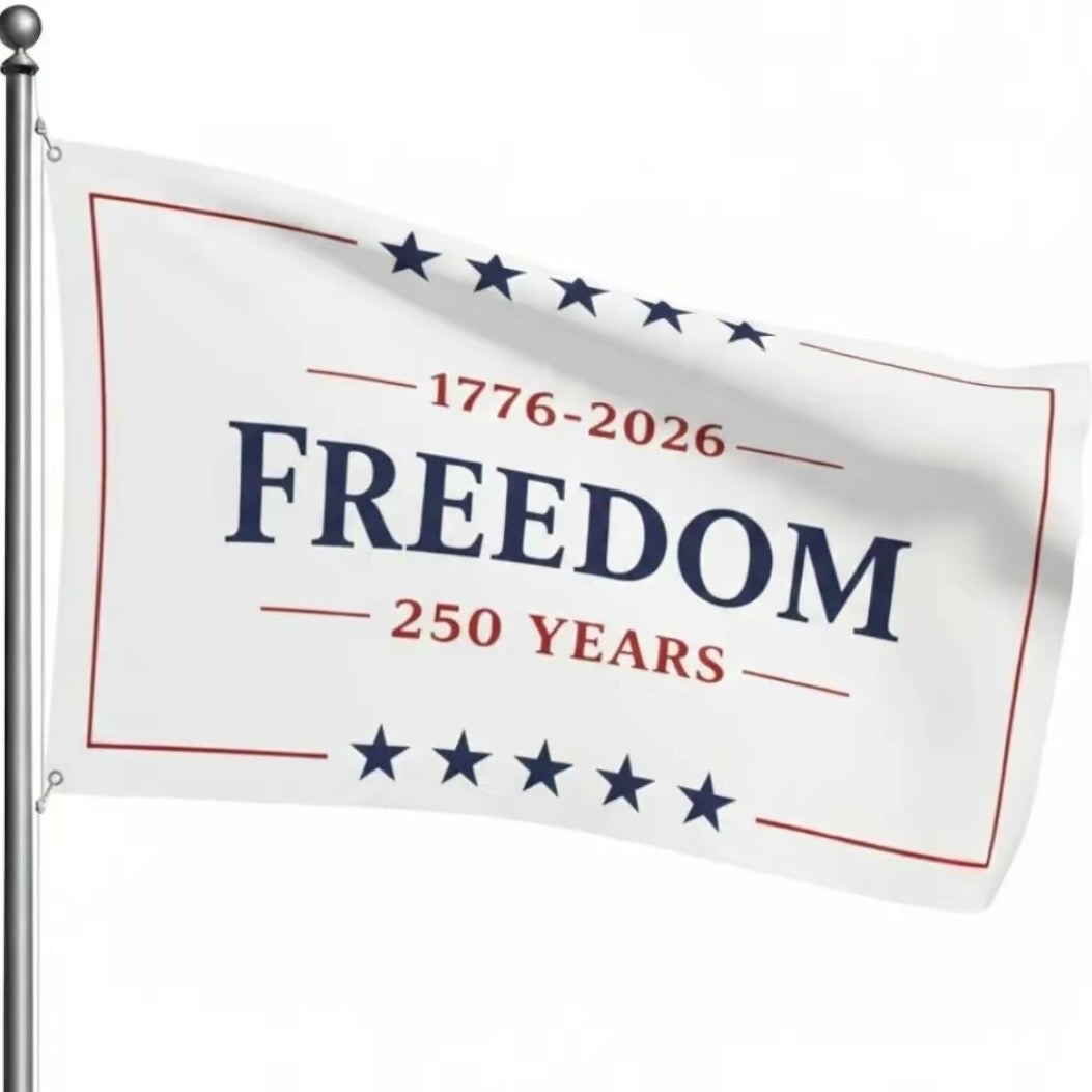 Freedom 250 Years 1776-2026 Patriotic USA Anniversary 3x5 Ft Flag/Dector/Banne