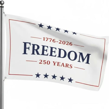 Freedom 250 Years 1776-2026 Patriotic USA Anniversary 3x5 Ft Flag/Dector/Banne