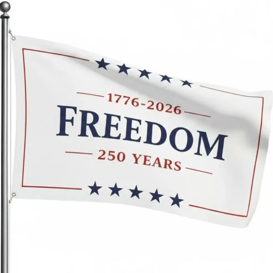 Freedom 250 Years 1776-2026 Patriotic USA Anniversary 3x5 Ft Flag/Dector/Banne