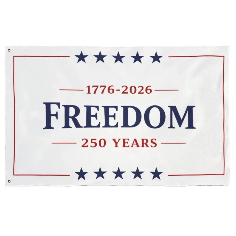 Freedom 250 Years 1776-2026 Patriotic USA Anniversary 3x5 Ft Flag/Dector/Banne