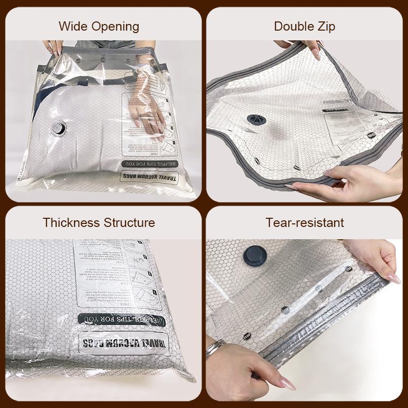 Cordless Travel Vacuum Storage Compression Bag Set with Rechargeable air Pump 15 Pack Waterproof & Reusable Compression Packing Bags for 3 Size